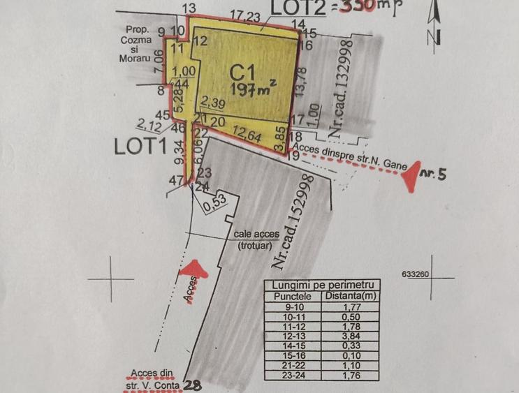 Vilă 6 camere în Centru Iași, 197mp, teren 330mp, deschidere dublă, zona zero - 1