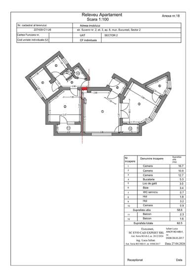 Apartament Dacia / Suvenir, compartimentat functional in 2 studiouri ideal investitie - 1