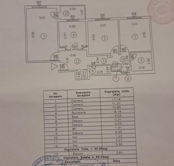 Apartament 3 camere decomandat, cu centrala proprie, bloc 1983 - 15