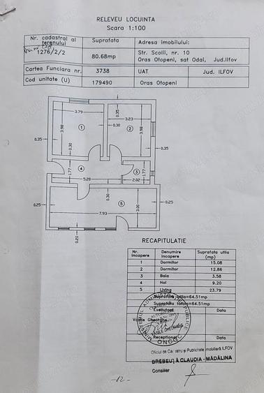 Vand teren si casa 3 camere, in Otopeni, Odai, teren 204 mp - 2
