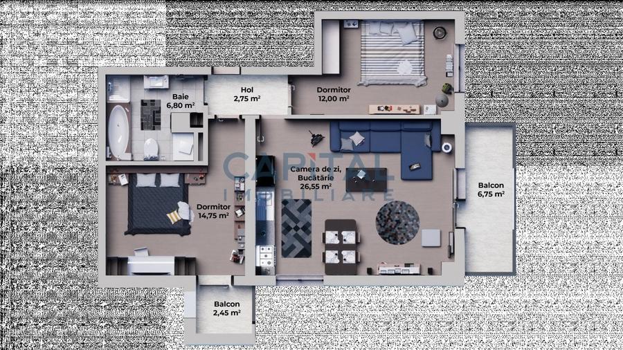 Comision 0%! Apartament 2 camere decomandat Calea Surii Mici - 60 mp !!!! - 7