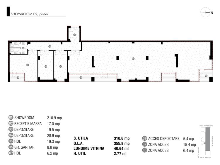 Spatiu 310 mp cu vitrina 40 ml - imobil nou Antracit Coandă - 1