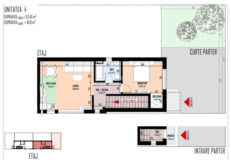 Apartament de vanzare|2camere|curte proprie|2 locuri parcare