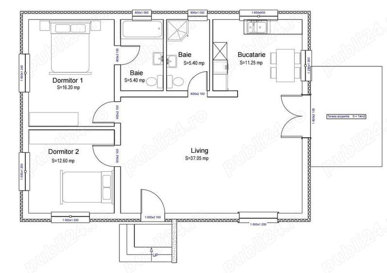Direct Dezvoltator Locuinta P 120 mp teren 508 mp 2 dormitoare + living toate utilitatile - 3