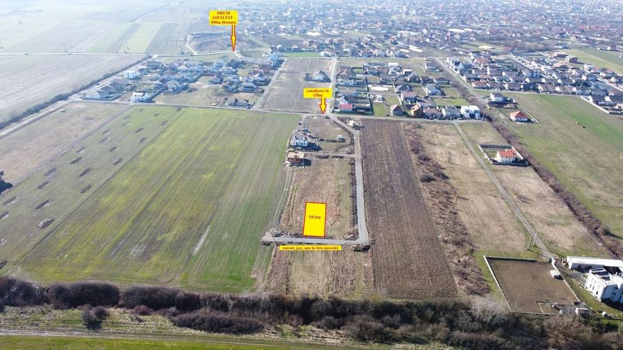 Teren de vanzare Mosnita, cu gaz, curent, apa retea - 41.500E+TVA - 3