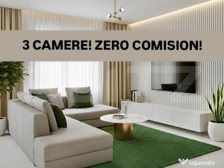 SUPER PRET! Apartament cu 3 camere + balcon, ETAJ 1, 1 loc - 1