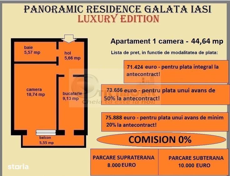 Apartament 1 camera de vanzare in Iasi, Galata, 44,64 mp, bloc nou - 9