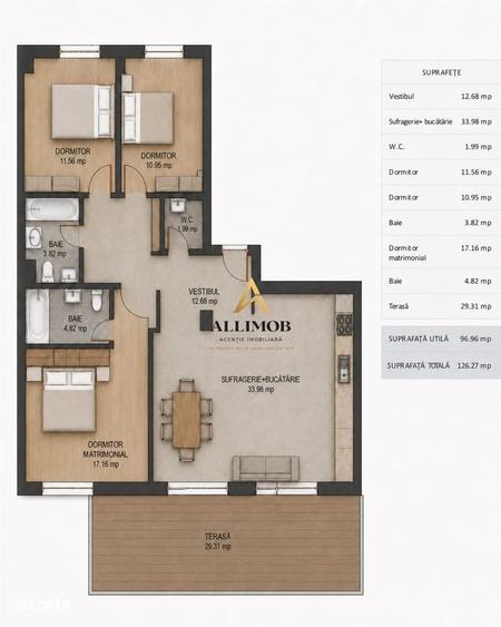 Apartament 4 camere in Green Vista, parcare subterana inclusa si teras - 6