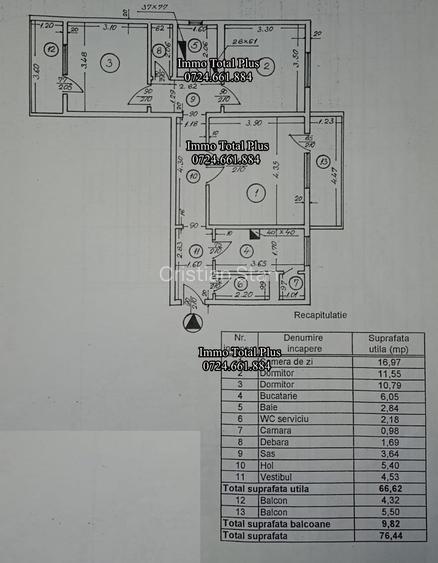 Vanzare apartament 3 camere Militari - Pacii et 9/10 vedere libera panoramica