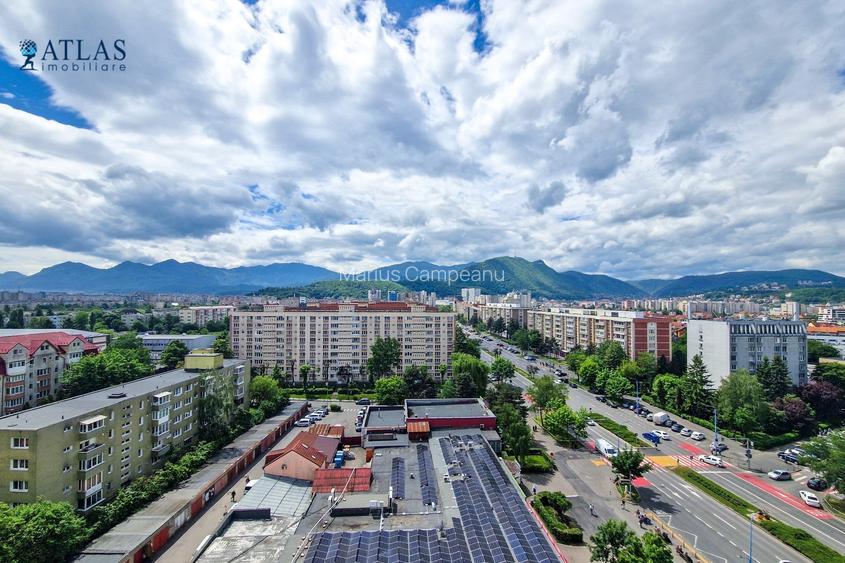 Vedere catre tot Brasovul, calduroasa, etaj 11, investitie, dotata, comision 0%
