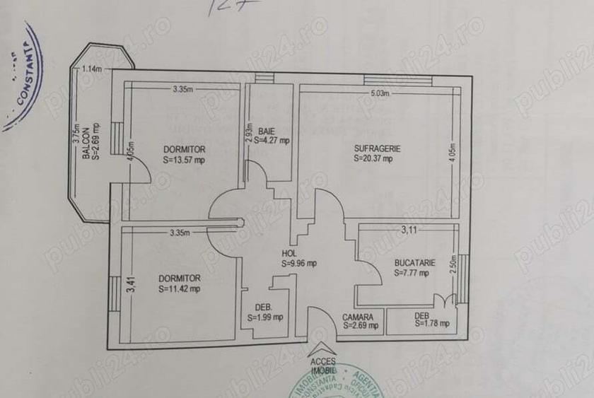 Apartament, 3 camere, 80 mp, etaj 8 8, zona centrala Navodari - 4