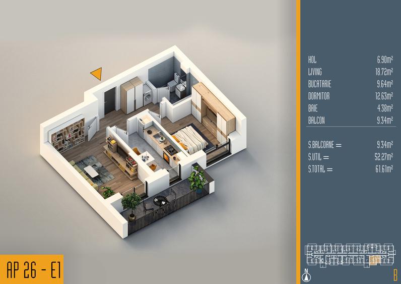 Neofort 84- Studio modern ideal pentru investitie, bloc nou Pallady, - 15