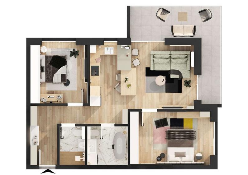 Apartament 3 camere nou, Riviera Oradea - 1
