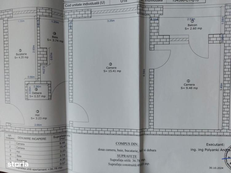 Superb ap. 2 camere, supr. utila 37 mp +balcon - 1