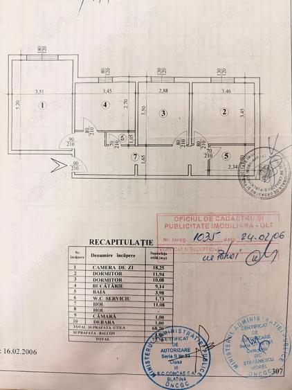 Apartament 3 camere SU=68mp decomandat - 1
