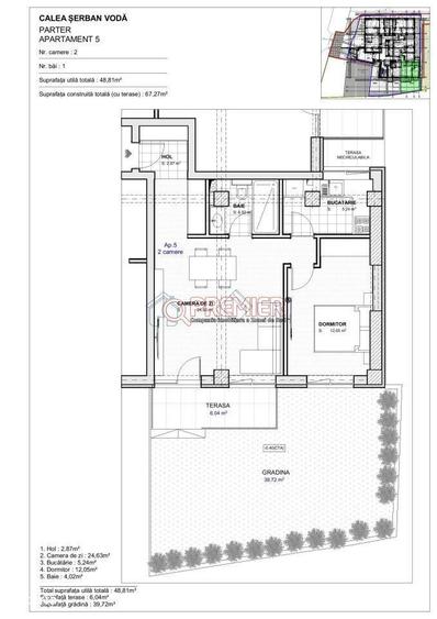 Tineretului - Parcul Carol vanzare apartament 2 camere cu curte - 2