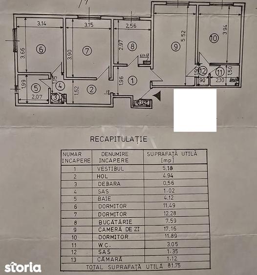 4 camere Dristor decomandat, an 1984, 82 mp - 9