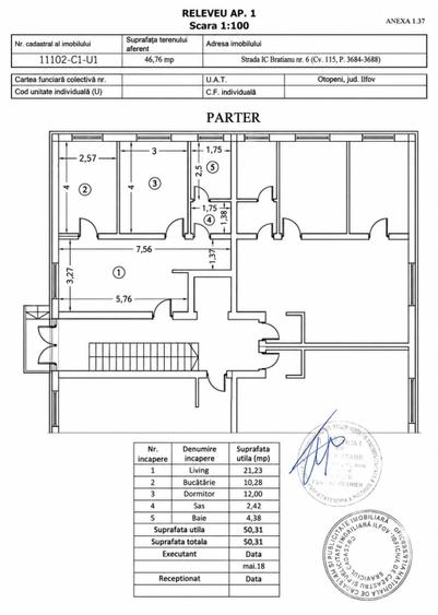 Apartament cu 2 camere semidecomandat, mobilat în Central