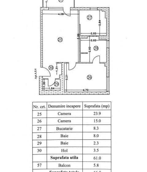0% | Apartament 2 camere NOU, semidecomandat, 58 mp, 2 bai  | Atrium - Sisesti - 14