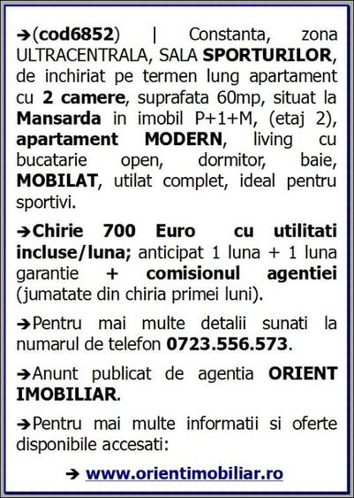 Ultracentral, Sala Sporturilor, 2 camere, mobilat, Constanta - 5