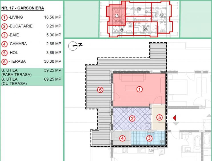 Garsoniera decomandata cu terasa 30 mp soseaua Leordeni. - 2