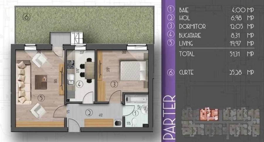 Inchiriez apartament 2 camere + curte | Popesti Leordeni - 1