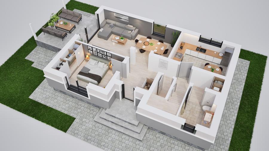 Locuință single 136 mp – compartimentare eficientă și design practic - 11