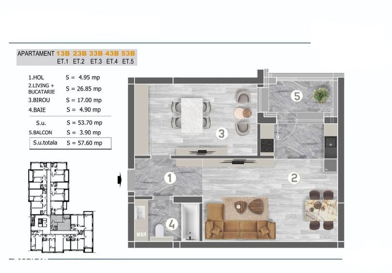 Apartament 2 camere, bloc nou Grand Arena - Metalurgiei - 8