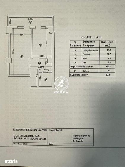 Apartament cu 2 camere în Gară