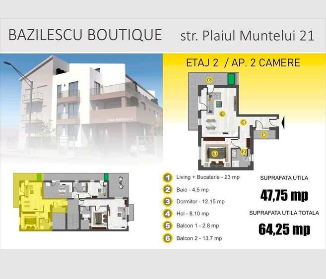 apartament 2 camere , apartamente in zona Bucurestii Noi - 3