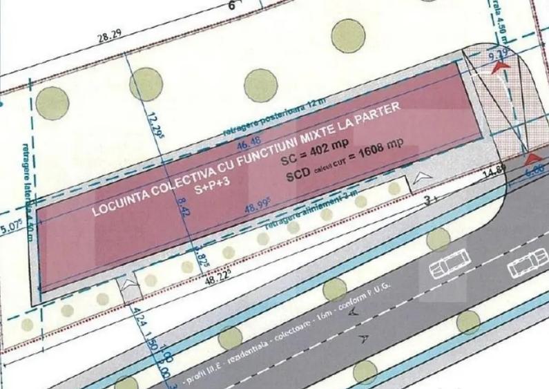 Posibilitate de asociere! Teren intravilan,pentru c-tie bloc - 1