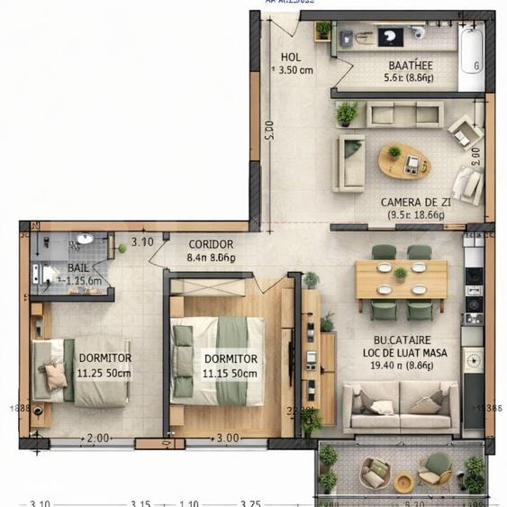 Apartament 3 camere | Bloc nou | Calea Moldovei - 2