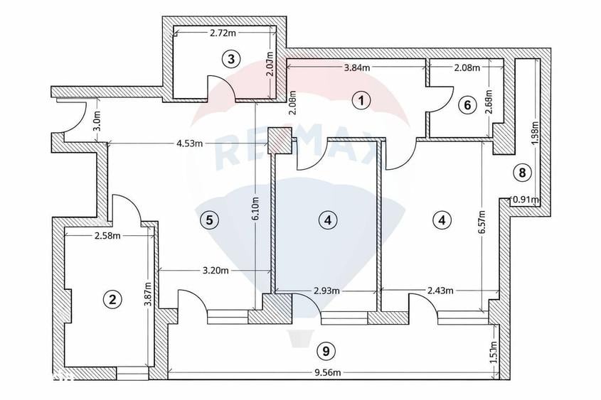 Apartament cu 3 camere în Cățelu