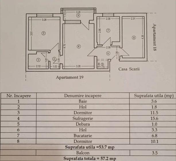 Apartament cu 3 camere de vanzare in Medgidia - 5