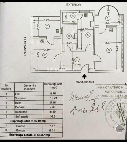 Apartament cu 2 camere decomandat, etaj 1,  ultracentral