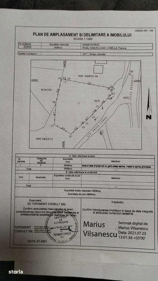 Teren centr.instrav.constr.Sinaia la DN1 cu C.U. P+2E+M,3000 mp,zona A - 2