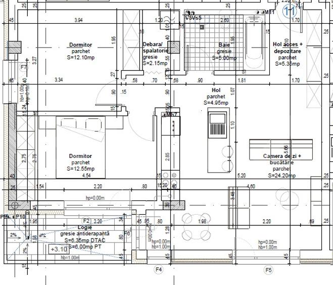 Apartament 3 camere, 66.30mp, et 2, lift, parcare, priveliste, Baciu - 1