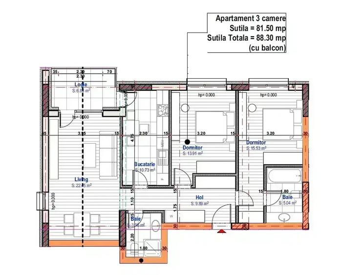 3 Camere Dec. Complex Rezidențial Nou, Metrou 1 Decembrie - 3