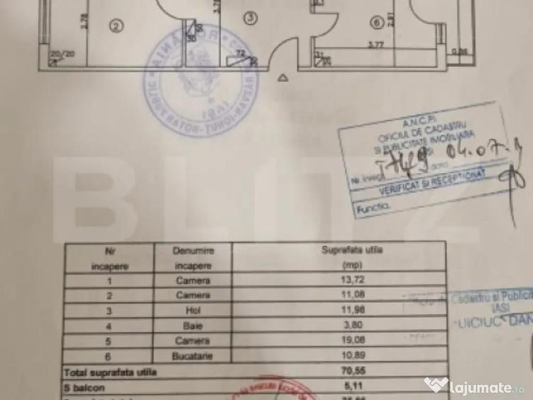 Apartament 3 camere, 70.55 mp, zona Lunca Cetatuii - 1