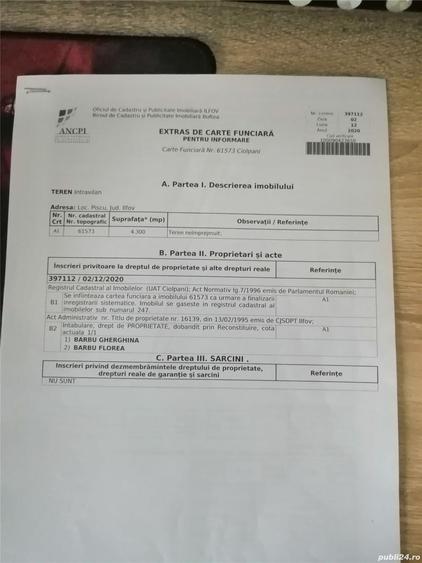 Teren de 4300 mp, în Piscu