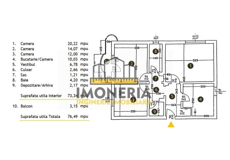 Birou, de 76.48999786377 mp, în Nerva Traian