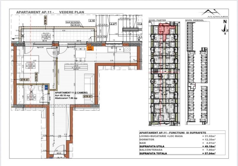 Apartament cu 2 camere în Florești