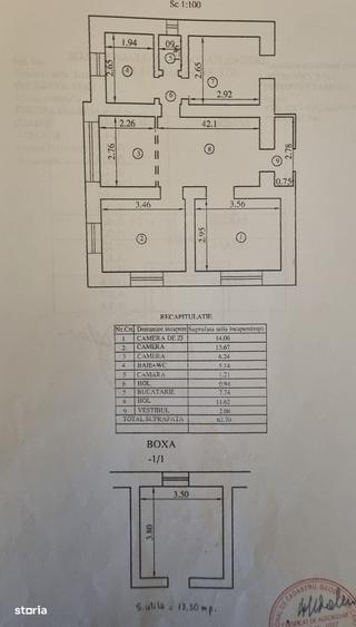 Apartament cu 3 camere semidecomandat în Albești