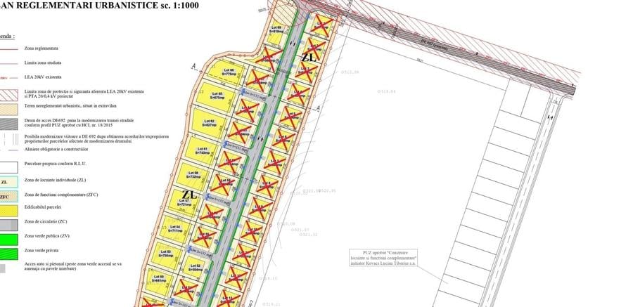 23 terenuri intravilane,destina?ia construc?ii reziden?iale, utilitati - 6