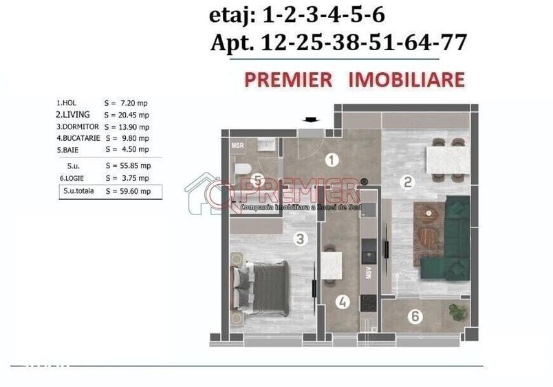 Apartament cu 2 camere în Central — fotografia 1