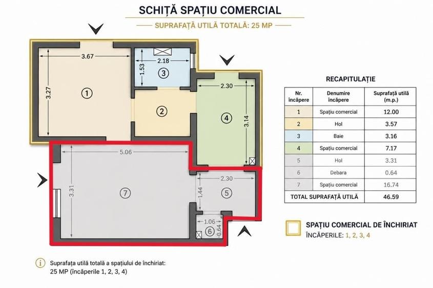Spațiu comercial, de 20 mp, în Nicolina