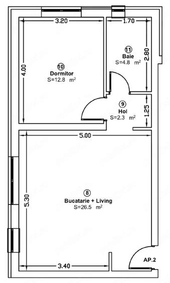 Apartament cu 2 camere decomandat în Giroc