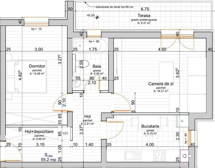 Apartament cu 2 camere decomandat în Girocului