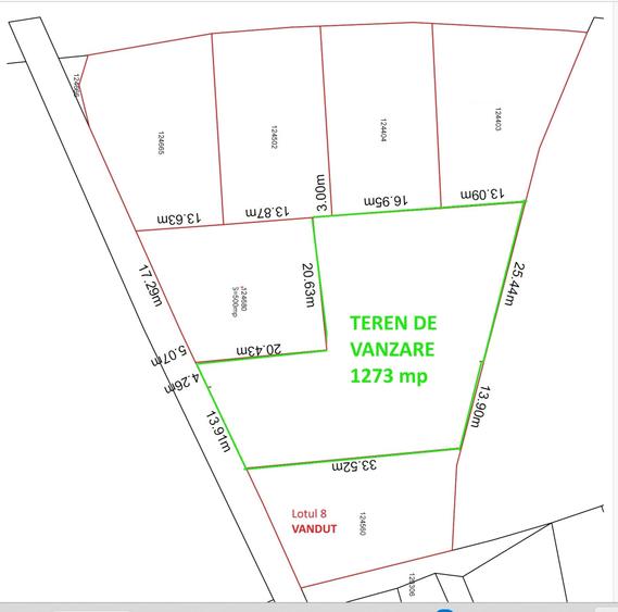 Teren Construcții intravilan de 1273 mp, în Bran