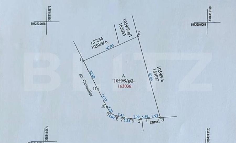 Teren Construcții intravilan de 2000 mp, în Sud-Vest